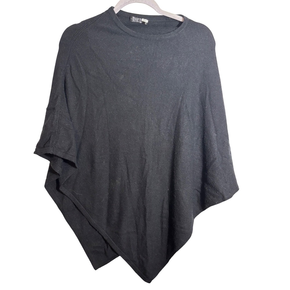 The White Company 100% Exclusive Cashmere Poncho Hand Made in‎ Nepal Black ONFM